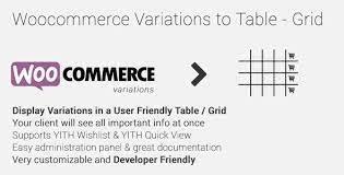 Woocommerce Variations to Table – Grid v1.5.0