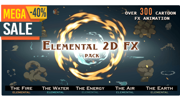 Elemental 2D FX pack [300 elements] v.05 9673890